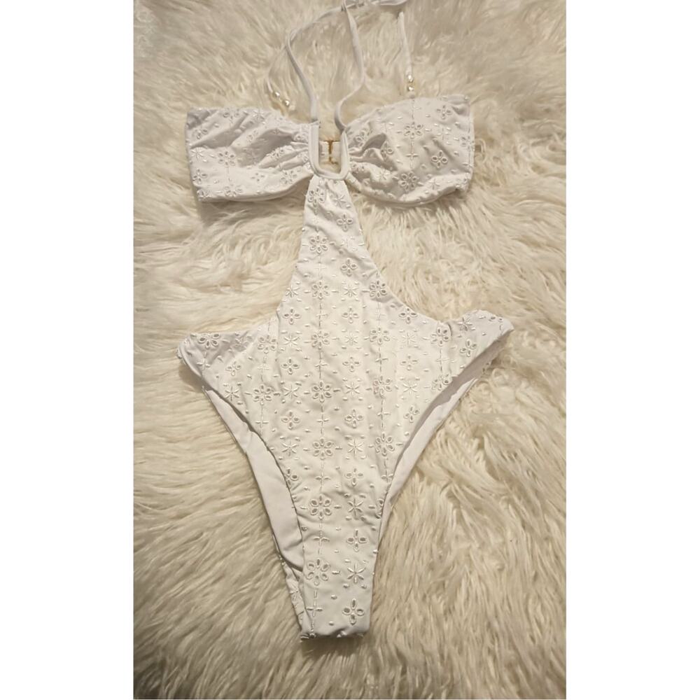 LSPACE Marina One Piece Bitsy Swimsuit White XS NWT - Picture 3 of 6